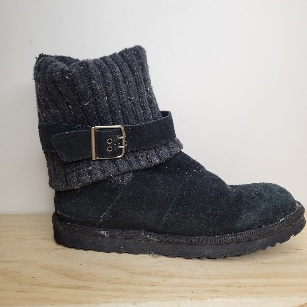 Ugg knit shaft winter boots 9 black grey